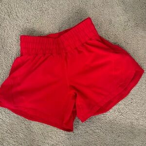 Red lululemon shorts